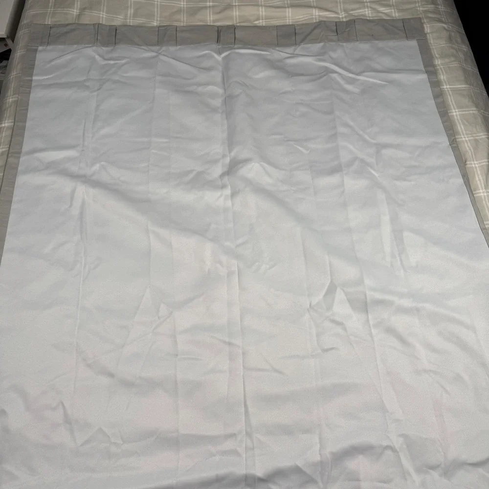 Pottery Barn Kids Gray White Rope Lattice Blackout Curtain Panel 44x96 Cotton